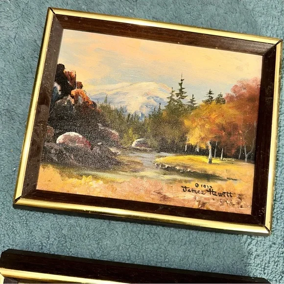 Signed James Hewitt Framed Nature Landscape Paintings - Picture 6 of 15